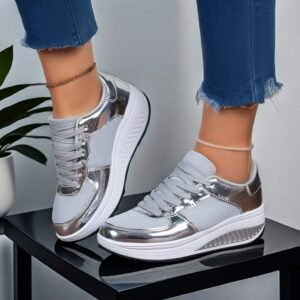 Silver Radiance Platform Sneakers