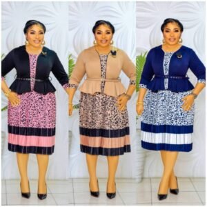 Colorblock Peplum Jacket Dress