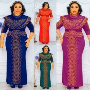 Embroidered Royal Maxi Gown